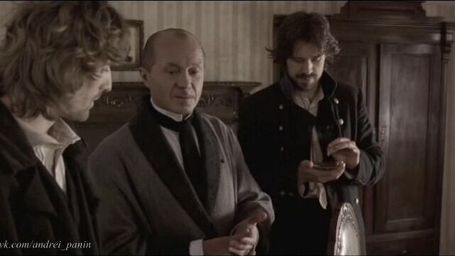 Андрей Панин и Владимир Кошевой в т/с "Преступление и наказание" (2007), первая встреча Родиона с Порфирием Петровичем