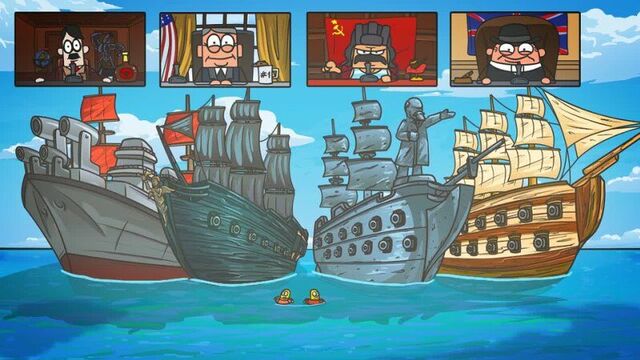 [Доктор Гнус] Доктор Гнус : Морской бой на парусниках. Мега корабли. (Анимация | про корабли)