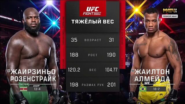 Жаирзиньо Розенстрайк vs Жаилтон Алмейда - Полный Бой