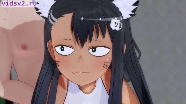 ijiranaide nagatoro-san anal грудь animal hands введение анального объекта anal tail карие глаза 1girl уши животных 1boy вставка