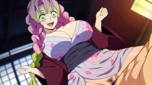 Mitsuri Kanroji - cowgirl; thicc; big boobs; 3D sex porno hentai; (by @bajima_shouhei) [Demon Slayer | Kimetsu no Yaiba]