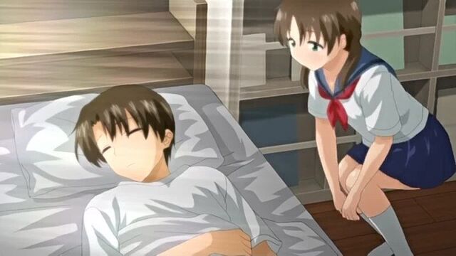 Похотливая сестра скачет на члене брата в хентай ролике