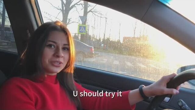 Русские трахаются в машине на заднем сидении. (HD 1080 Blacked, Interracial, Blonde, Hardcore)