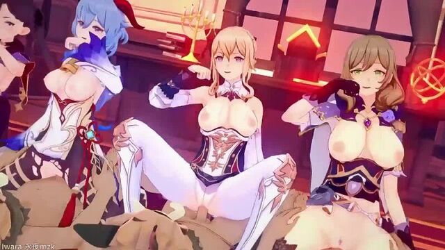 ganyu Гань Юй Лиза Lisa Mona | Мона | Genshin Impact | NSFW | Hentai | Porn | 18+ lesbian yuri хентай BDSM Порно Анимация anime