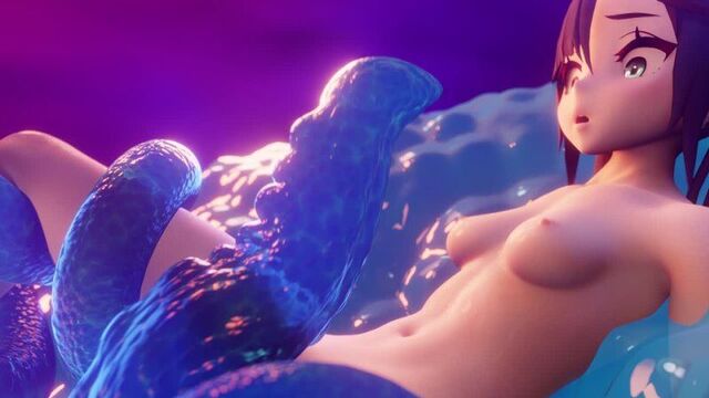 Мона и слайм (Genshin impact) [Vicineko] [1080p]