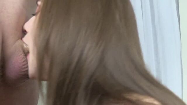 SladkiSlivki - Blowjob of a goddess closeup with a throatpie