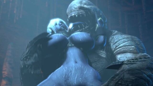 Монстр жестоко трахнул темную эльфийку. (Жестокий трах, порево, огромный член, Йифф, фурии, темные эльфы, WOW, хентай 3D)