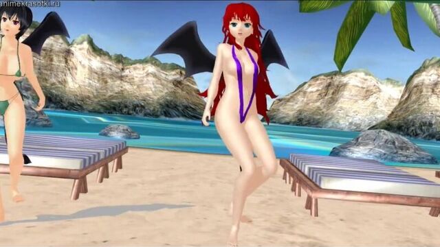 Демоницы Секси Риас Гремори и Акено Химэдзима (High School DxD)