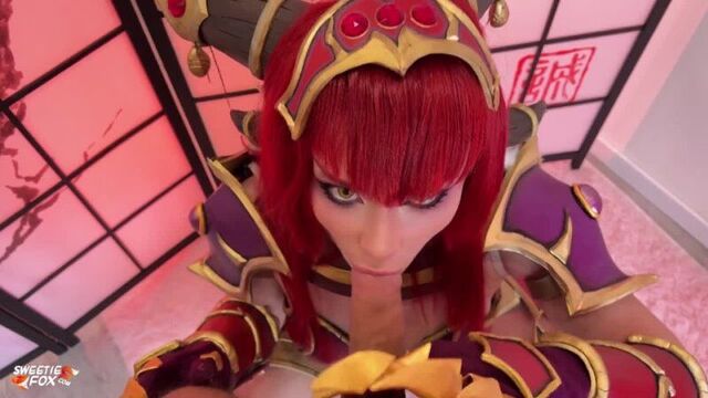 Горячая Грудастая Алекстраза из Варкрафта Глубоко Заглатывает И Жестко Ебет Хуй Pov