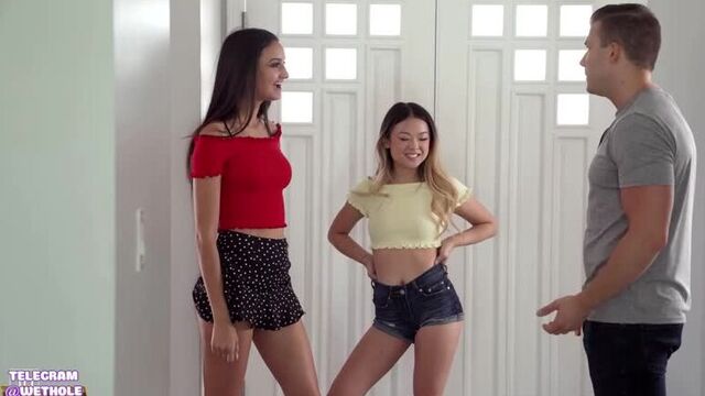 Прелестная Лулу Чу может с парнем и девушкой и не только в групповом порно [жмж секс групп две девушк трах домашн ебл ебут девоч